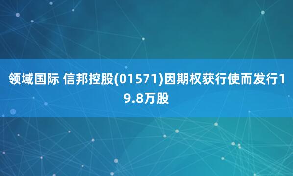 领域国际 信邦控股(01571)因期权获行使而发行19.8万股