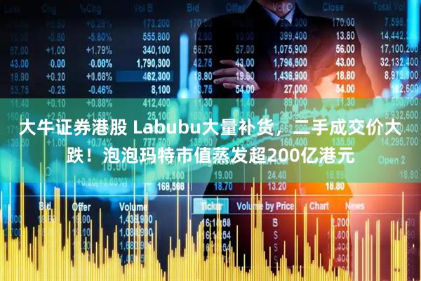 大牛证券港股 Labubu大量补货，二手成交价大跌！泡泡玛特市值蒸发超200亿港元